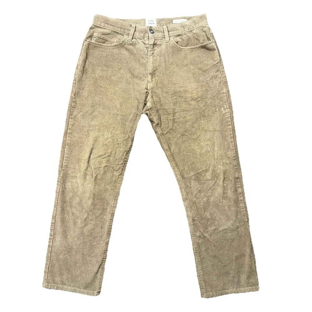 Flint and Tinder Pants Mens Fit 31/28 Brown Corduroy Straight Fit Mid Rise